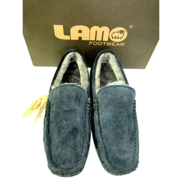 Lamo Men's Suede Boston Slip on Loafer Driving Moc Black Super Cozy NIB CM1244 - Picture 5 of 5